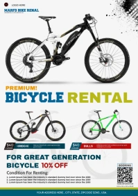 Bicycle rental flyer ads templates A4