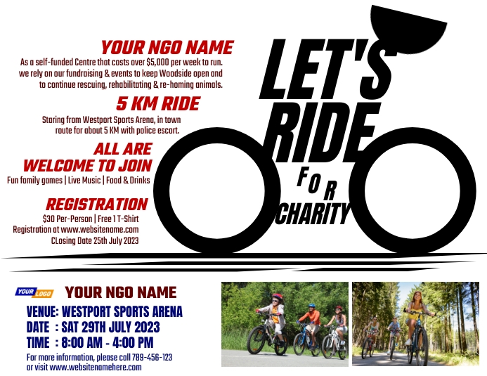Bicycle Ride Fundraising Charity Event Template | PosterMyWall