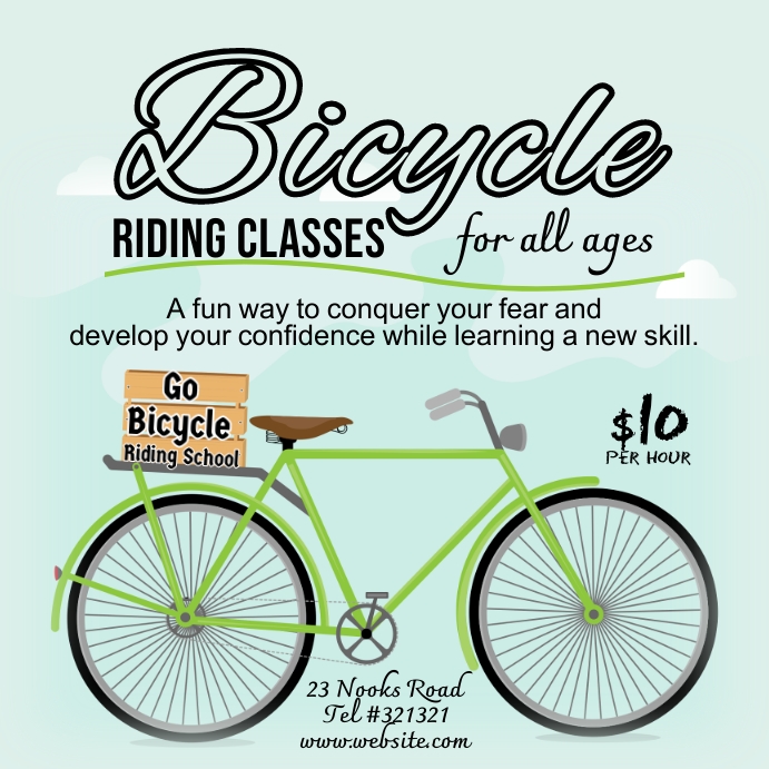 bicycle riding lessons template | PosterMyWall