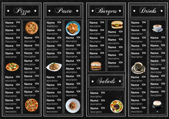 Bifold Restaurant Menu Flyer Second 2 Page Template | PosterMyWall