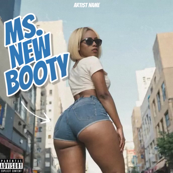 big booty, butt, rap Album Cover Design, sexy Okładka albumu template
