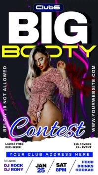 big booty contest customise template Historia de Instagram