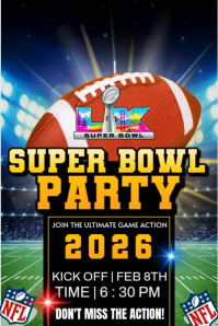 Super bowl watch party invite template design 2026 Poster