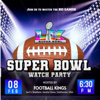 Football game night poster / super bowl 60 watch party flyer template