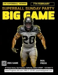 Big Game Football Video Pamflet (Letter AS) template