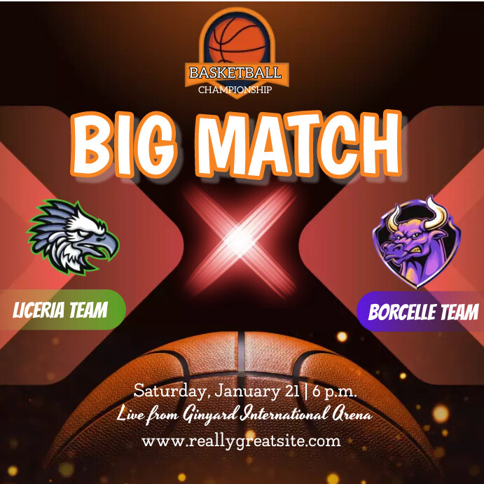 Big Match Basketball Template | PosterMyWall