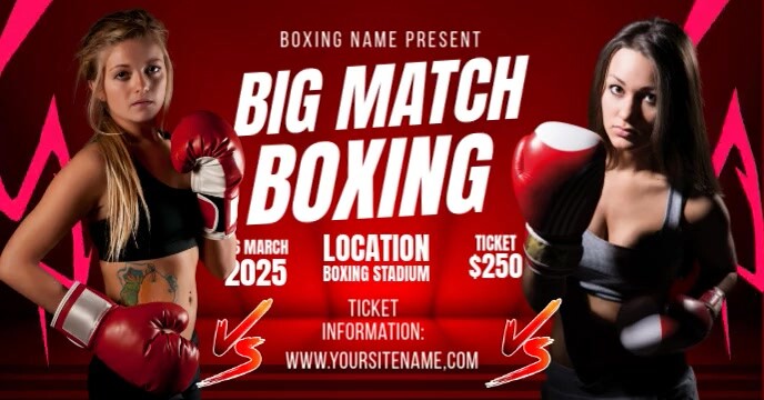 Big Match Boxing Capa para evento do Facebook template