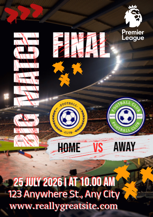 Football Match Announcement A3 Template | PosterMyWall