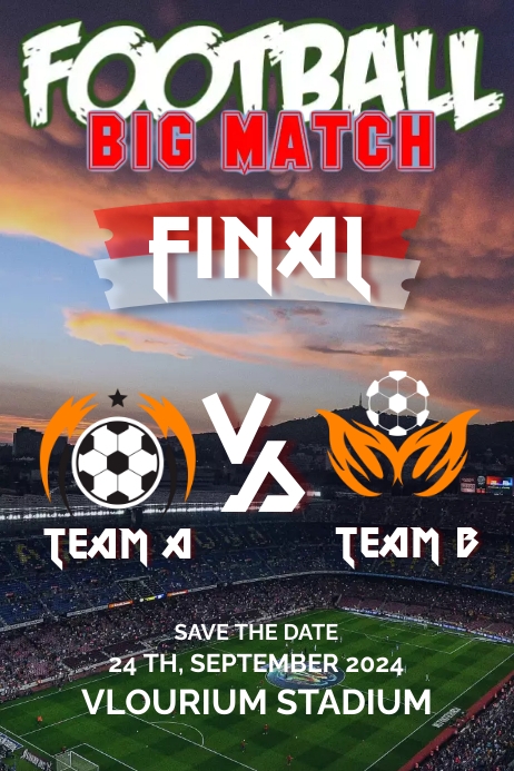 BIG MATCH FOOTBALL Template | PosterMyWall