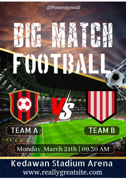 Big Match Football A3 template