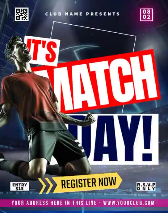 Modèle Big Match Tonight Register Now | PosterMyWall