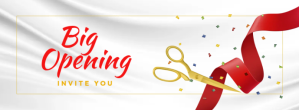 Белый Grand Opening Invitation Copertina Facebook Template