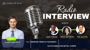 Black Radio Interview Promotion Ekran reklamowy Template