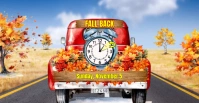 Big Red Truck Fall Back Daylight savings Facebook Event Cover template