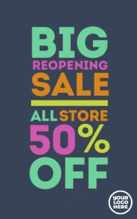 Big reopening clearance sale banner poster Kindle/Book Covers template