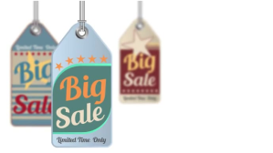 White Big Sale  50% off video template YouTube Channel Cover Photo