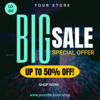 mega sale 50 % off template/ flash sale | PosterMyWall