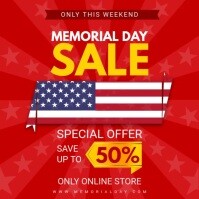 Big Sale Memorial Day Video Ad Vierkant (1:1) template
