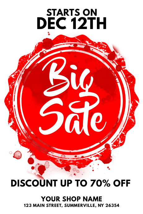 retail sale sign template