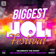 Pink Holi Festival Instagram-opslag Template