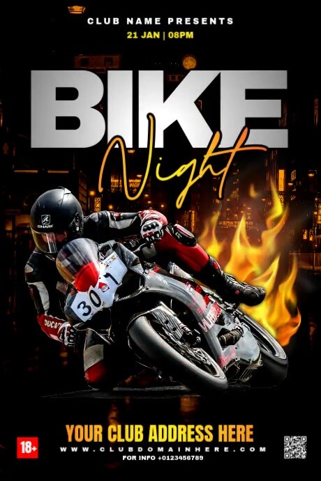 Bike Ride Poster Sample BIKE NIGHT Template | PosterMyWall