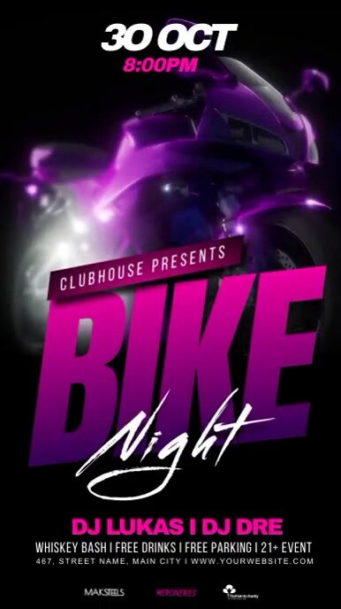 bike night Instagram 快拍 template