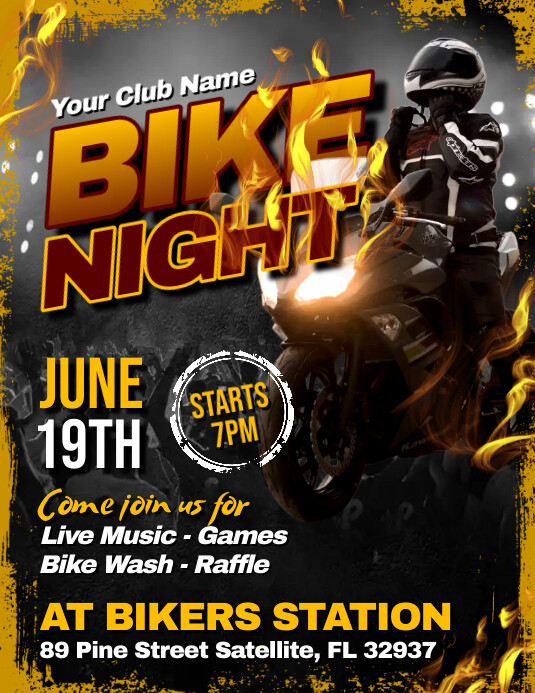 Biker Ride Flyer Plantilla de Bike Night Flyer | PosterMyWall