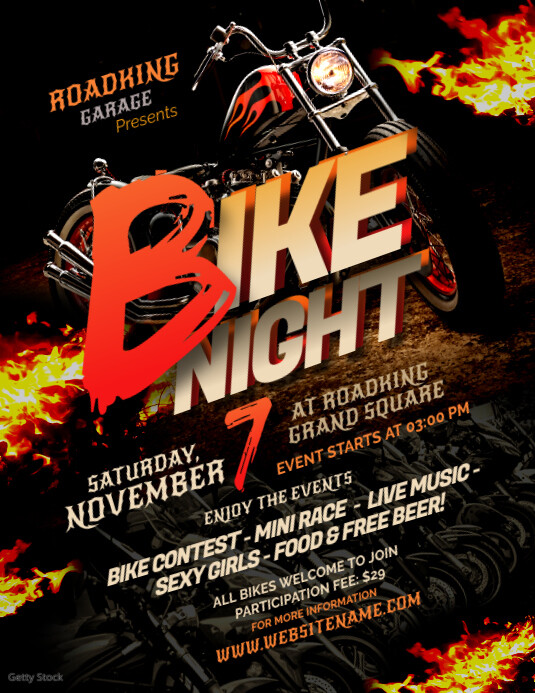 Biker Ride Flyer Bike Night Flyer Template | PosterMyWall