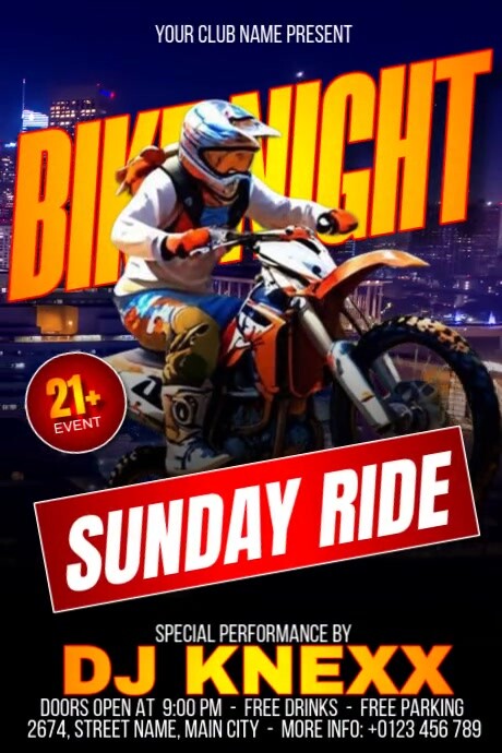 Bike Night Ride Poster template