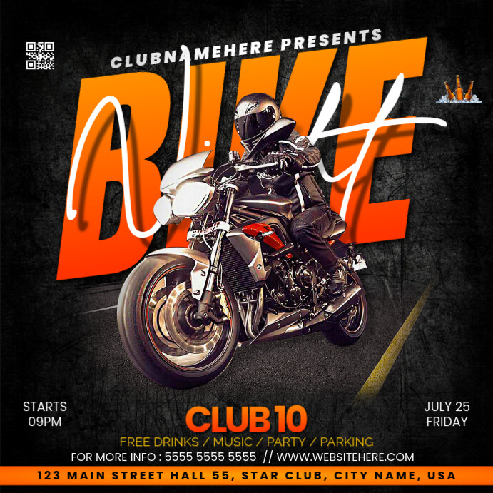 Bike Race Contest Invitation Instagram Post template