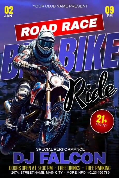 Bike Road Race Templat | PosterMyWall