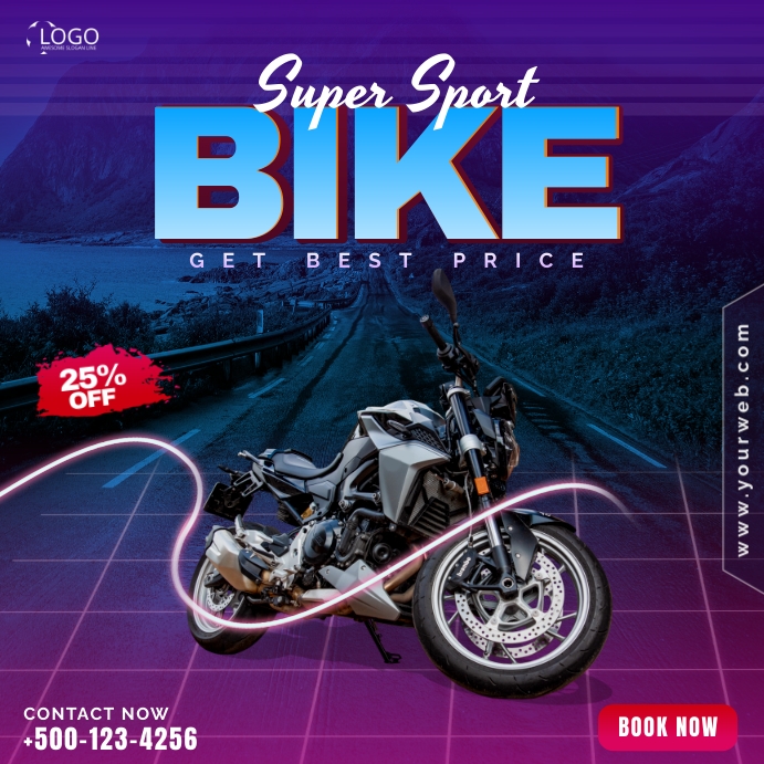 Bike Sale or Rent Instagram Banner Design template