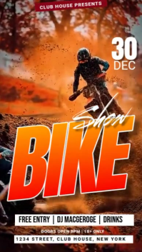 bike show Ekran reklamowy (9:16) template