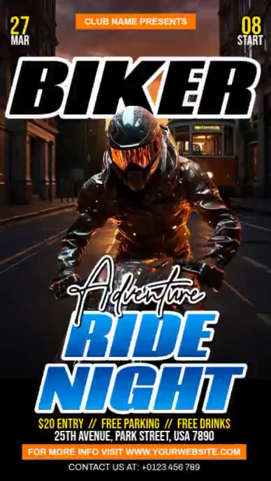 Biker Ride Night Template | PosterMyWall