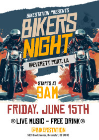 Biker Ride Flyer Bikers Night Flyer Template | PosterMyWall