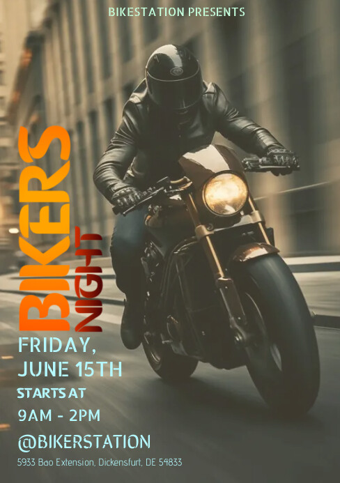 Biker Ride Flyer Bikers Night Flyer Template | PosterMyWall