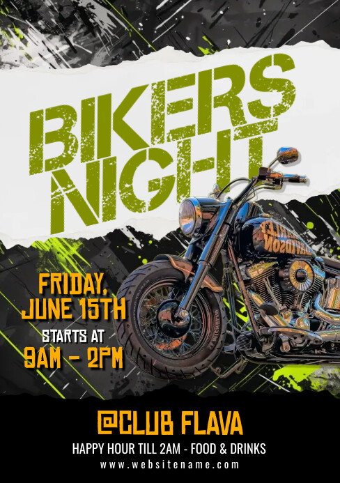 Biker Ride Flyer Plantilla de Bikers Night Flyer | PosterMyWall
