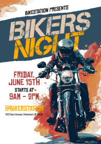 Biker Ride Flyer Bikers Night Flyer Template | PosterMyWall