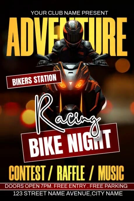 Bikers Night Racing Template | PosterMyWall