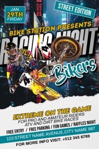 Bikers Racing Night Poster template
