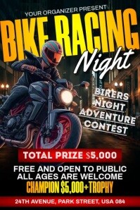 Bikers Racing Night Poster template