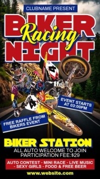 Bikers Racing Night Reel Instagram template