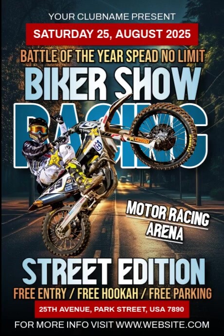 Bikers Show Racing 海报 template