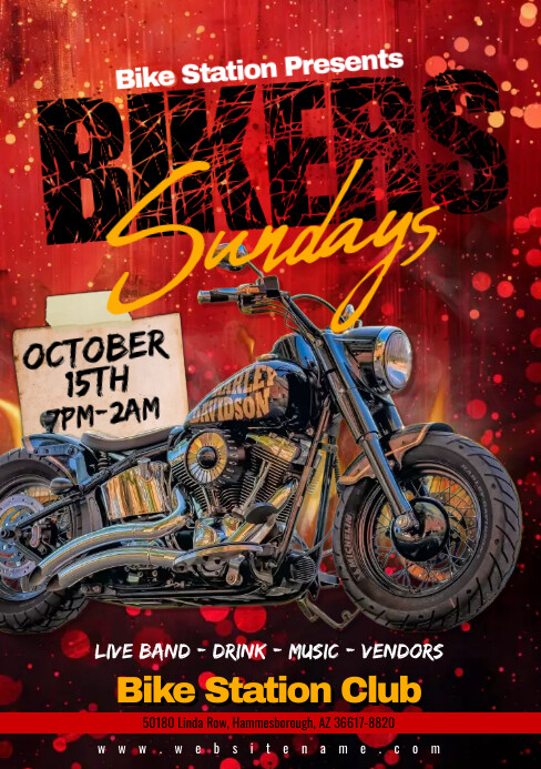 Biker Ride Flyer Bikers Sundays Flyer Template | PosterMyWall
