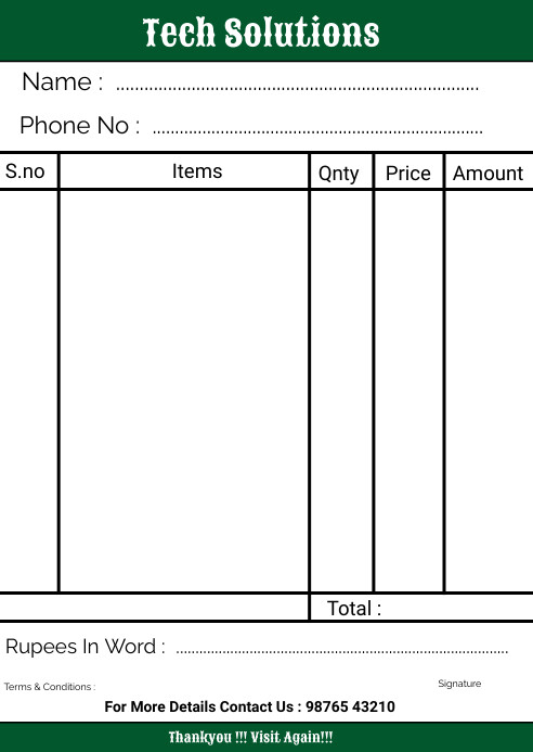 bill book invoice design template | PosterMyWall