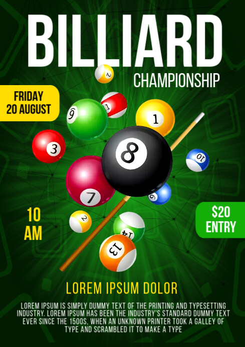 billard game Template | PosterMyWall