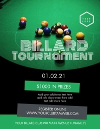 Billard Tournament Modern Video Flyer Templat template