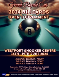 Billards Snooker Tournament Ad Flyer template