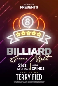 Billiard 8 Pool Poster template