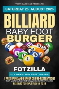Billiard Burger Ads Poster template